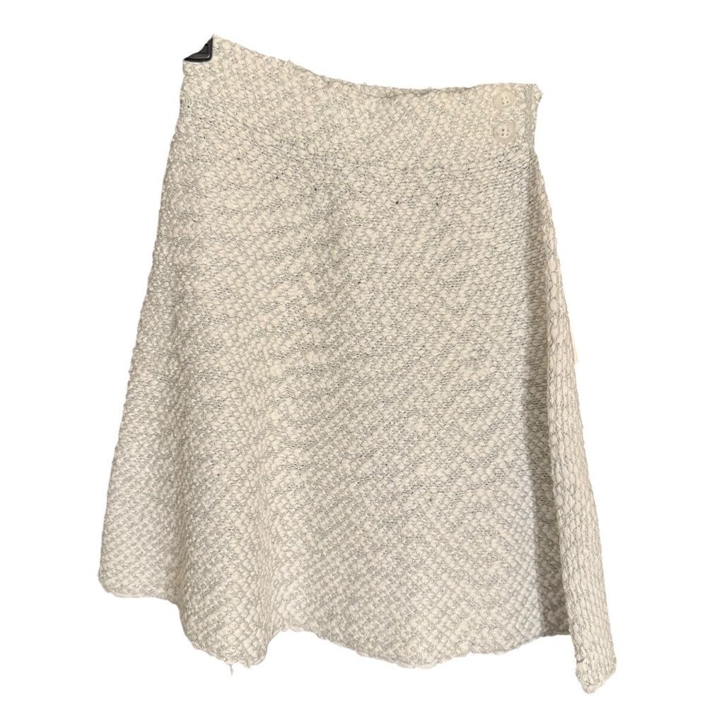 NWT Honor the Gift Elegant White & Silver Wrap A-Line Skirt Size Small